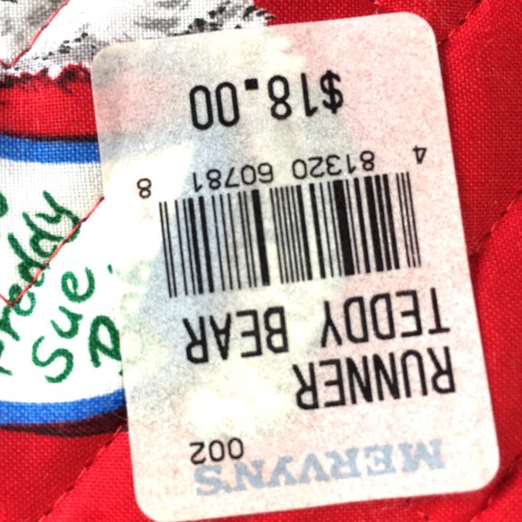 Table Runner Christmas Quilted Teddy Bear Toys  Mervyn's Vintage EUC - Picture 11 of 11